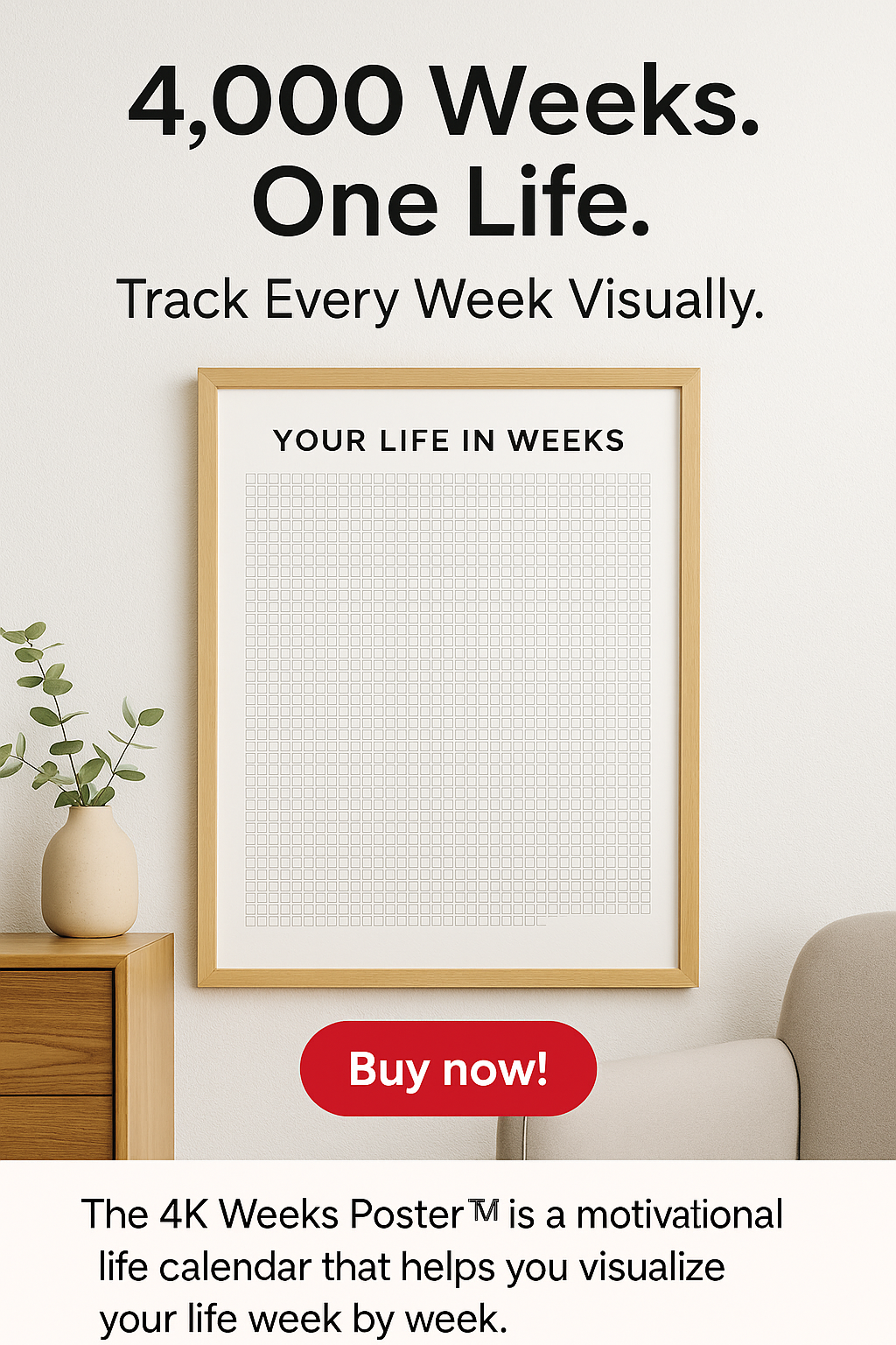 4k Weeks Poster™ Life Calendar